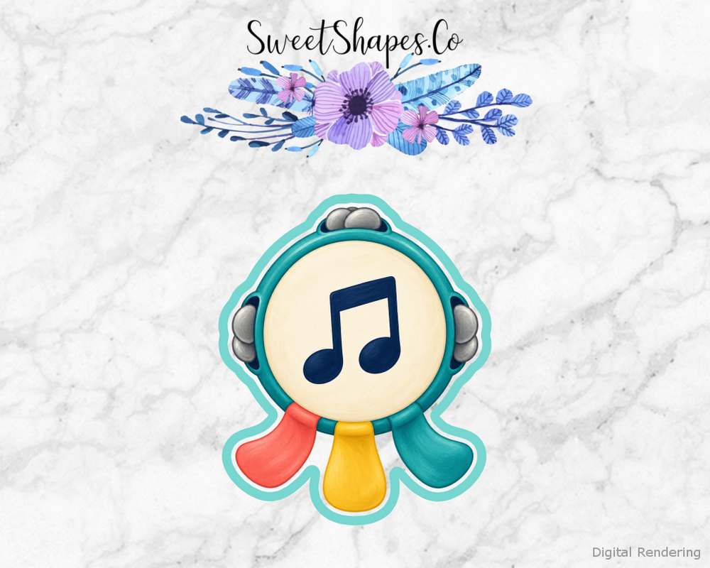 Tiny Tunes Ribbon Tambourine Cookie Cutter