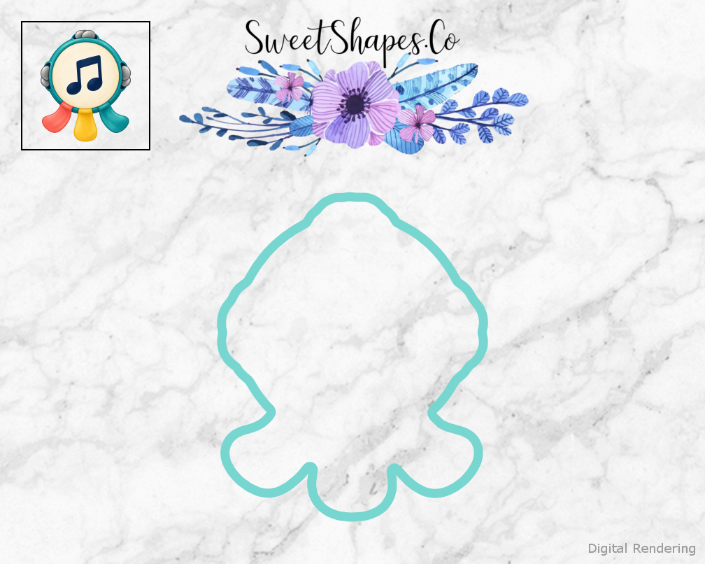 Tiny Tunes Ribbon Tambourine Cookie Cutter