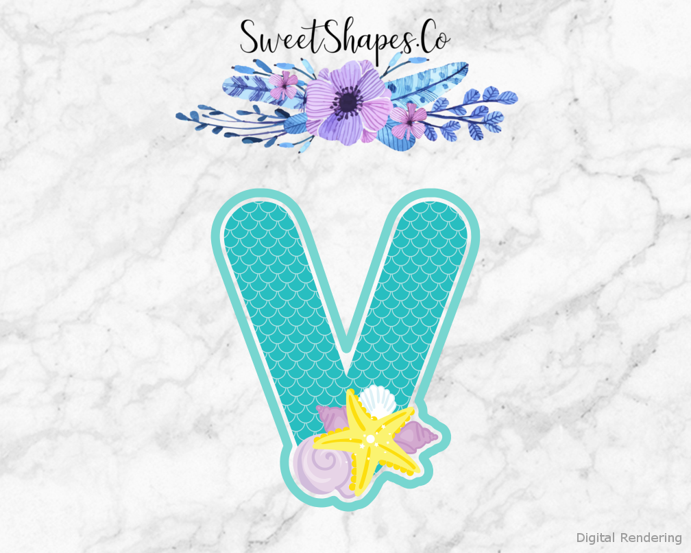 Under The Sea Alphabet Letter V Cookie Cutter