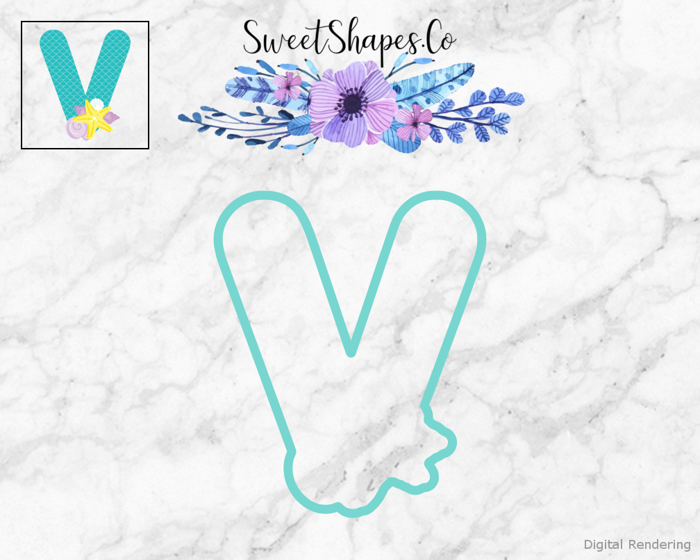 Under The Sea Alphabet Letter V Cookie Cutter