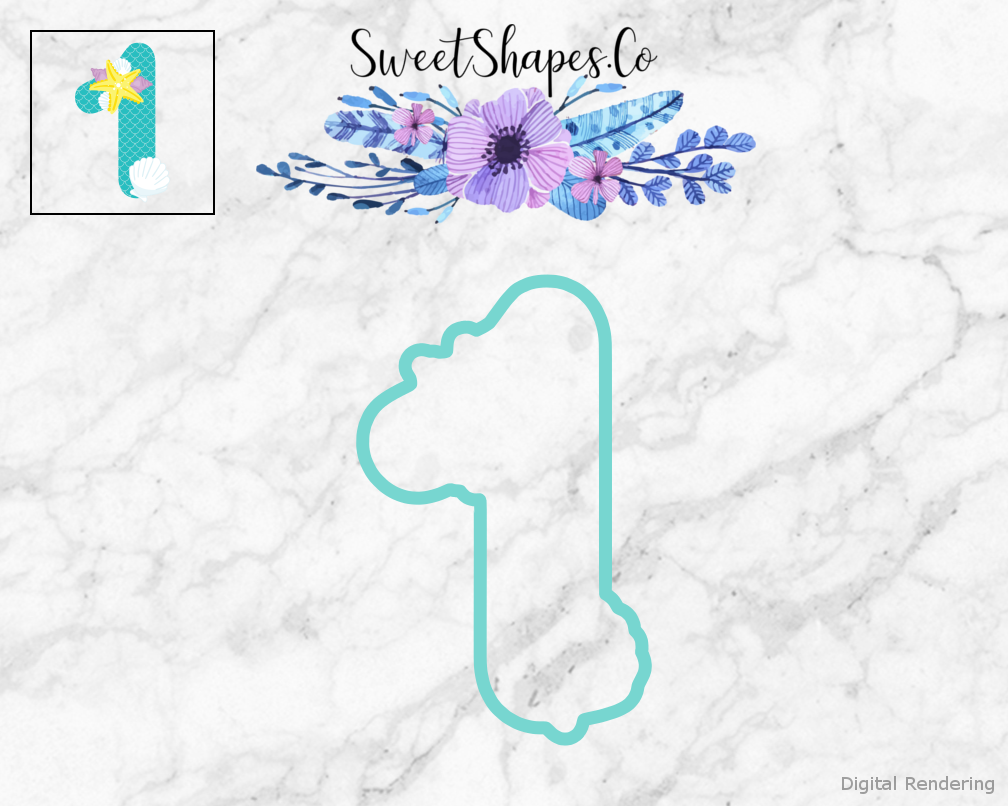Under The Sea Number 1 Cookie Cutter