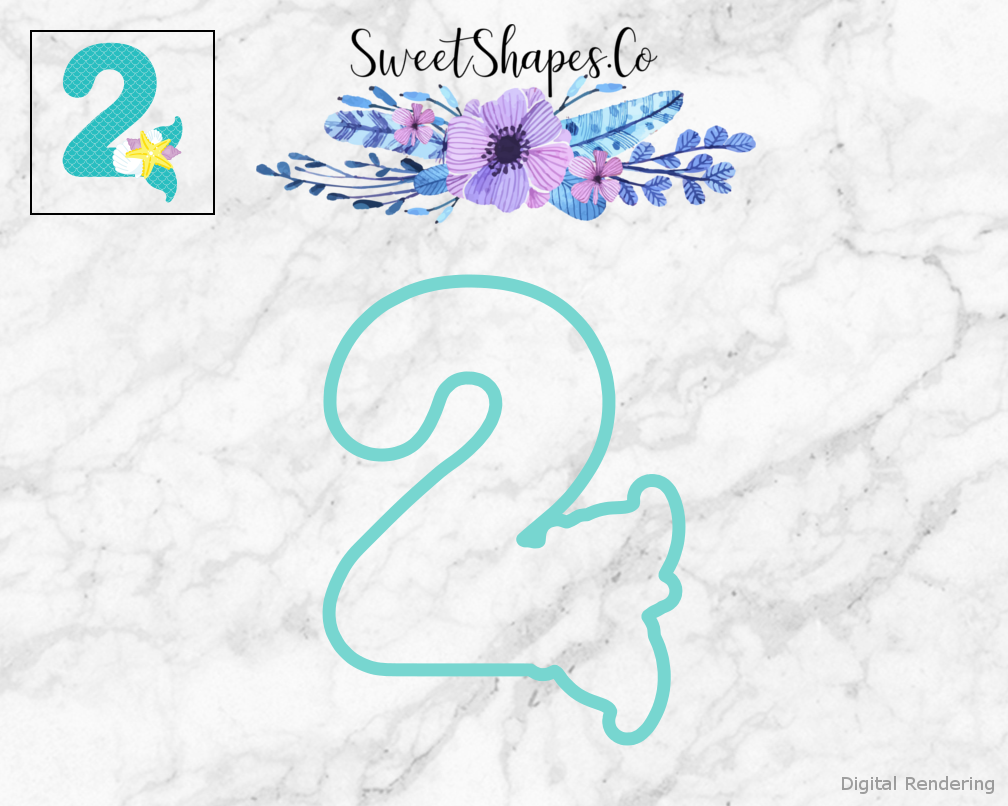 Under The Sea Number 2 Cookie Cutter