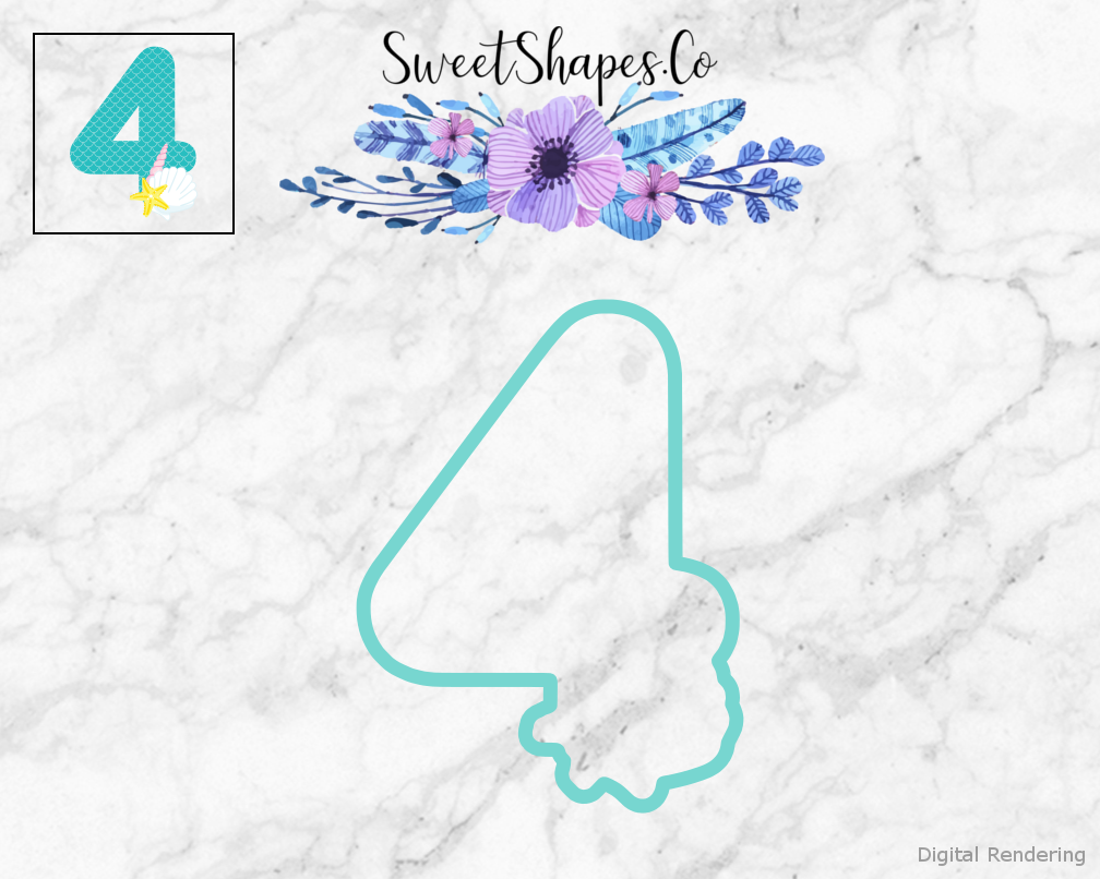 Under The Sea Number 4 Cookie Cutter