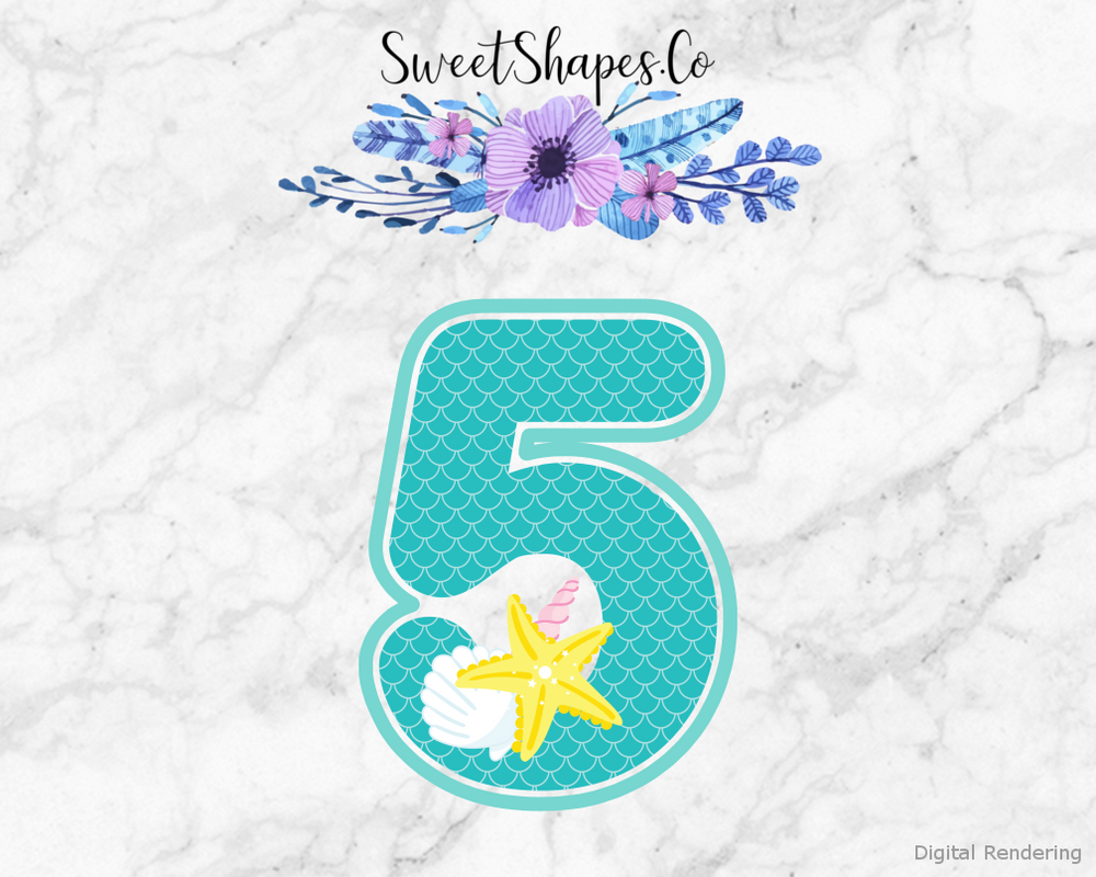 Under The Sea Number 5 Cookie Cutter