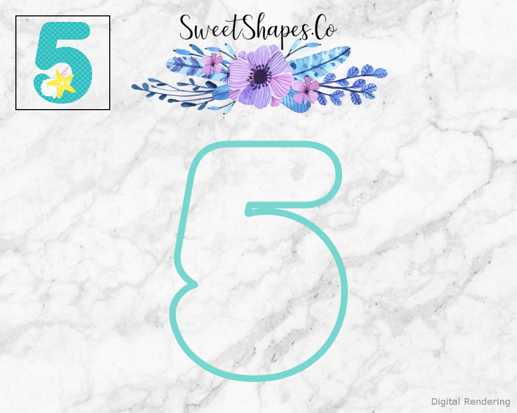 Under The Sea Number 5 Cookie Cutter