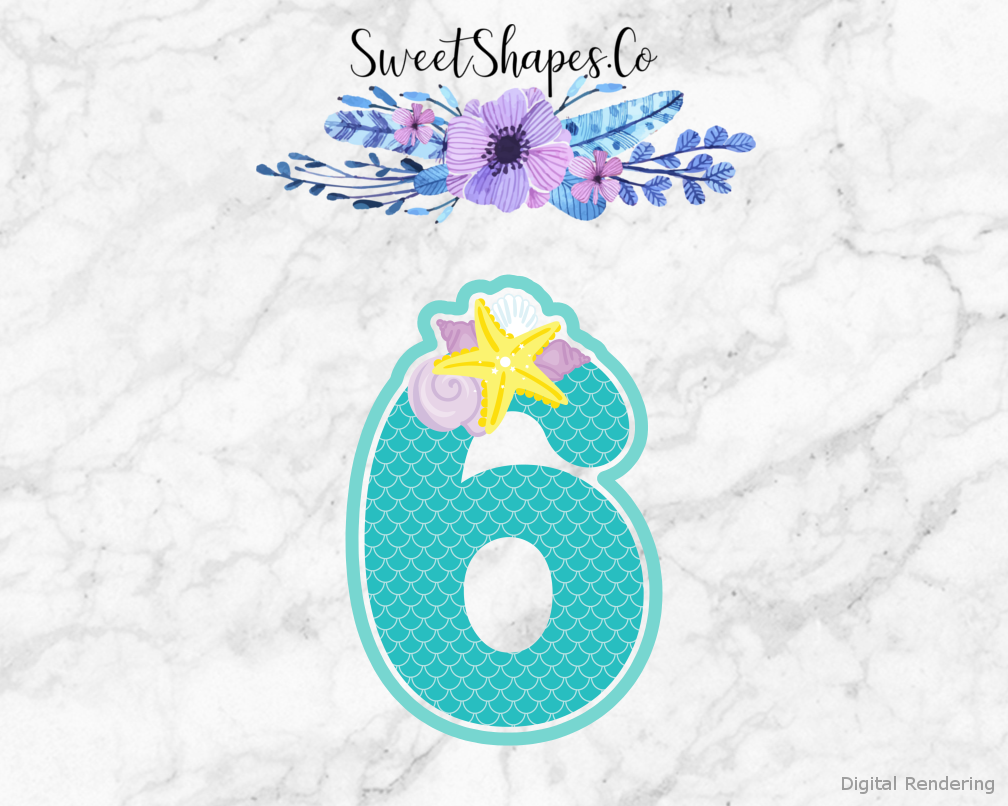 Under The Sea Number 6 Cookie Cutter