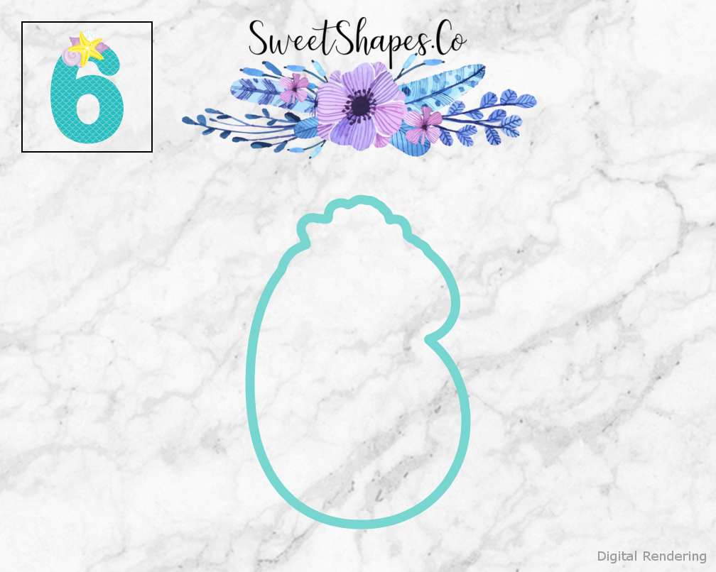 Under The Sea Number 6 Cookie Cutter