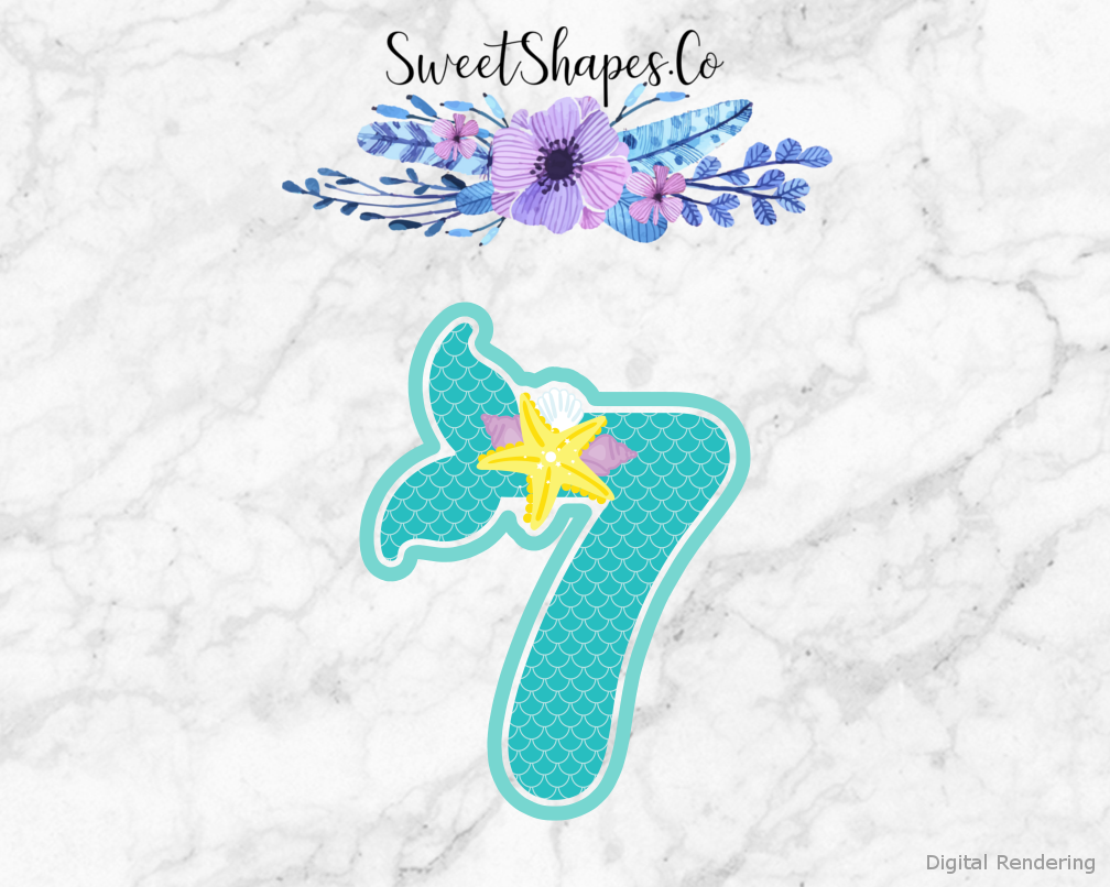 Under The Sea Number 7 Cookie Cutter