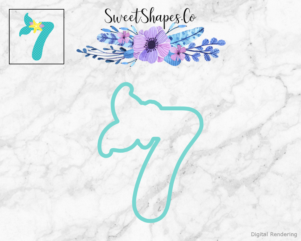 Under The Sea Number 7 Cookie Cutter