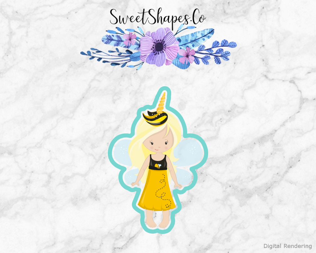 Unicorn Bee Girl 2 Cookie Cutter