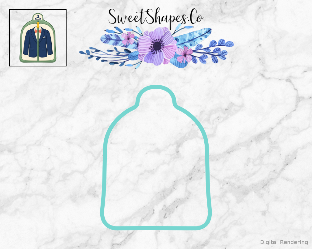 Wedding Day Bowtie Garment Bag Cookie Cutter