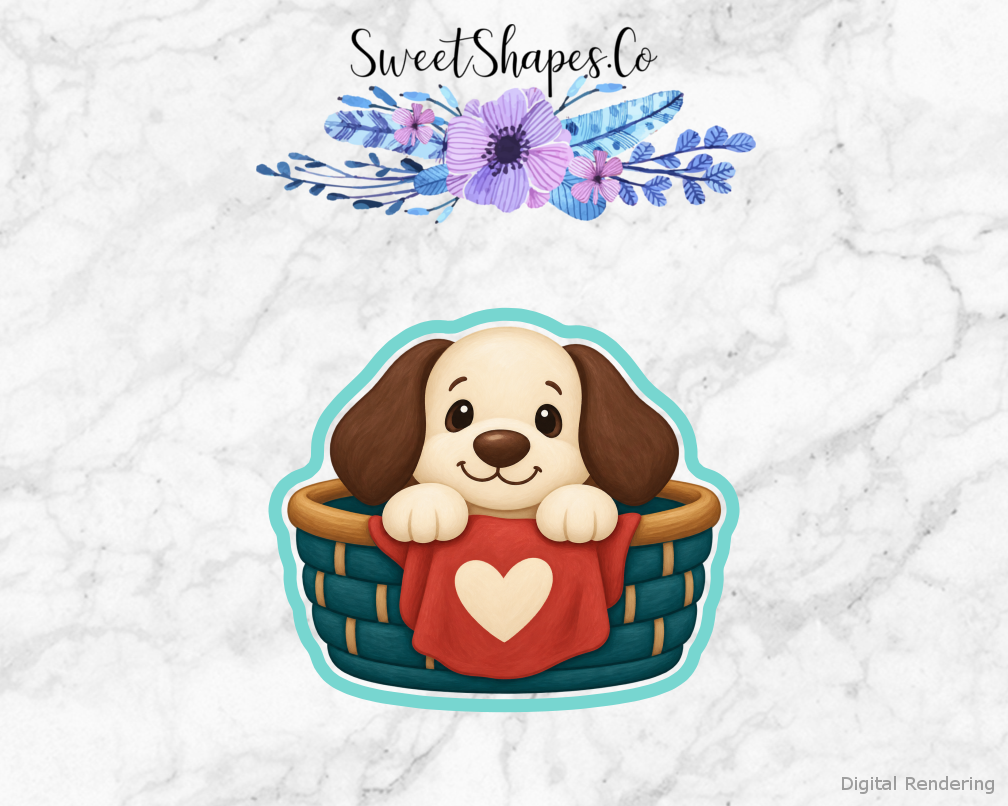 Welcome Home Puppy Basket Cookie Cutter