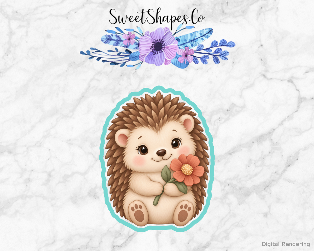 Woodland Shower Hedgehog With Flower Cookie Cutter