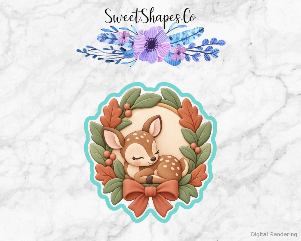 Woodland Shower Leaf-Framed Baby Plaque Cookie Cutter
