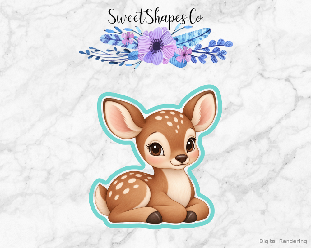 Woodland Shower Seated Baby Fawn Cookie Cutter