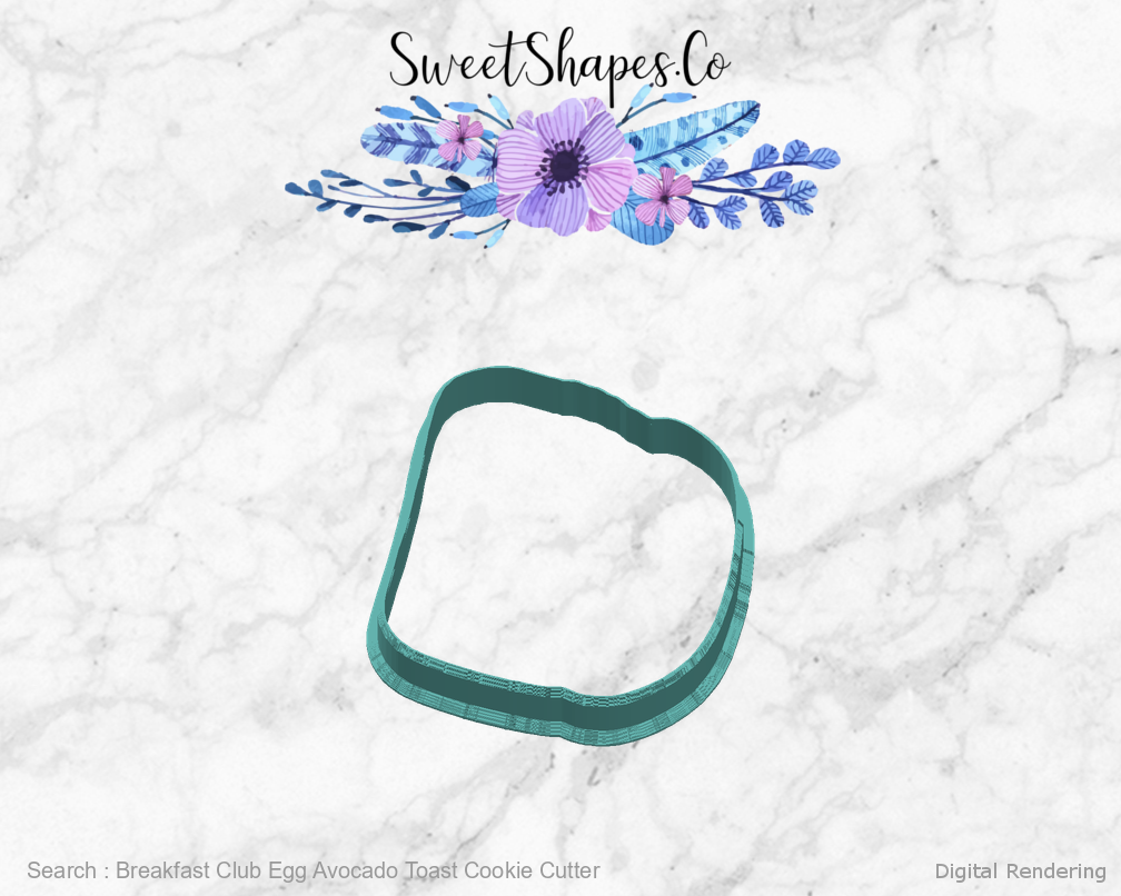 Breakfast Club Egg Avocado Toast Cookie Cutter — right manufacturing view