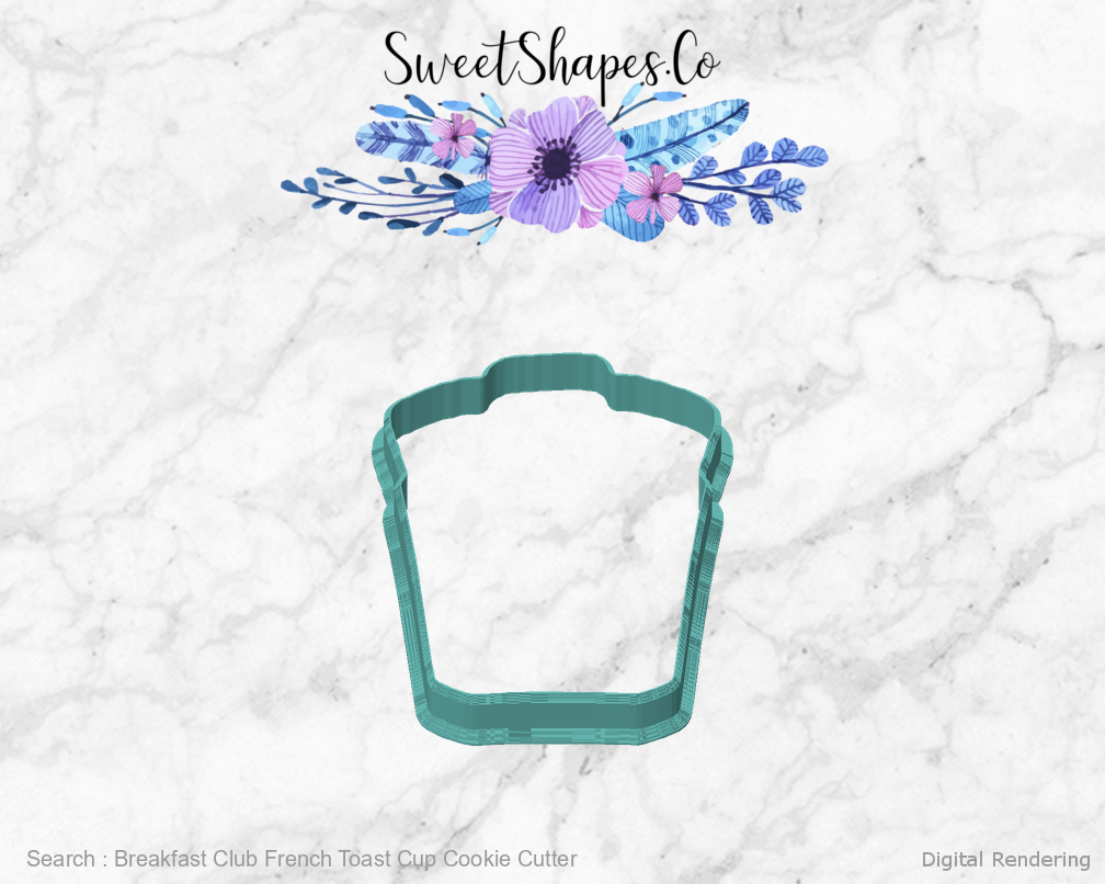 Breakfast Club French Toast Cup Cookie Cutter — front manufacturing view
