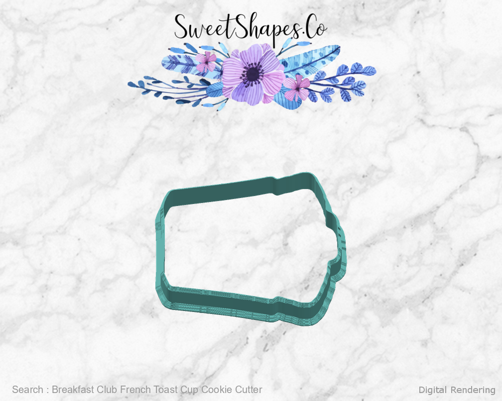 Breakfast Club French Toast Cup Cookie Cutter — right manufacturing view
