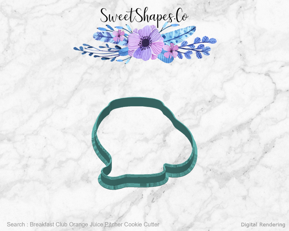 Breakfast Club Orange Juice Pitcher Cookie Cutter — back manufacturing view