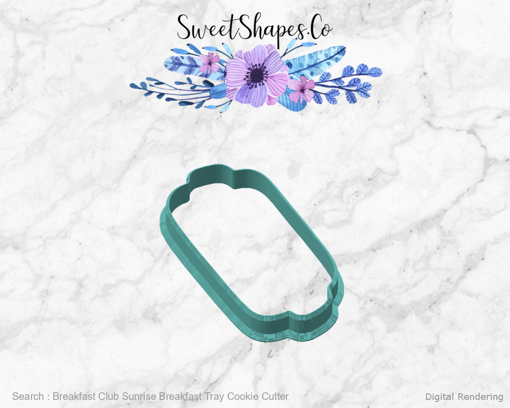 Breakfast Club Sunrise Breakfast Tray Cookie Cutter — front-45 manufacturing view