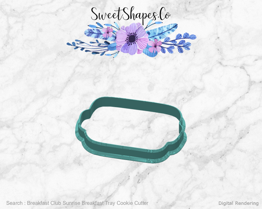 Breakfast Club Sunrise Breakfast Tray Cookie Cutter — back manufacturing view