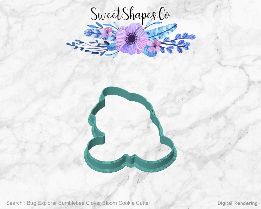 Bug Explorer Bumblebee Clover Bloom Cookie Cutter — 01-front manufacturing preview