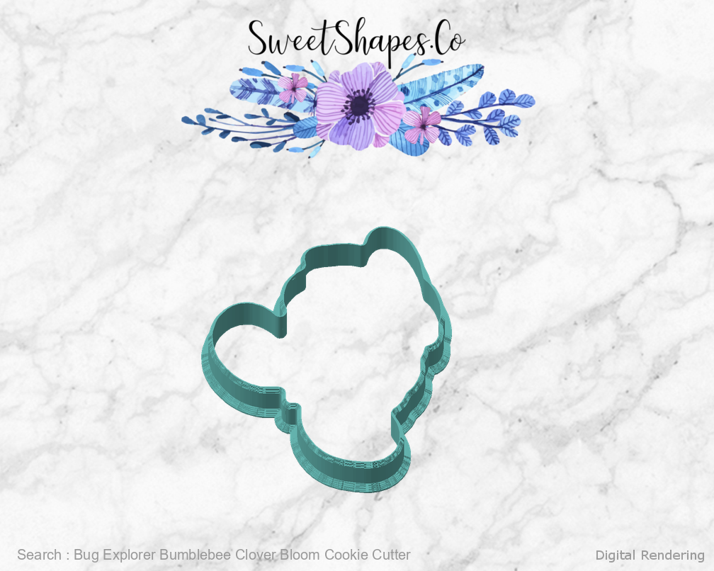 Bug Explorer Bumblebee Clover Bloom Cookie Cutter — 02-front-45 manufacturing preview