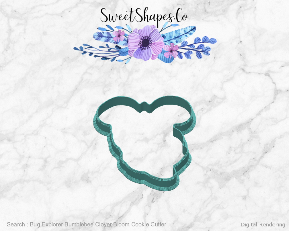 Bug Explorer Bumblebee Clover Bloom Cookie Cutter — 04-back manufacturing preview