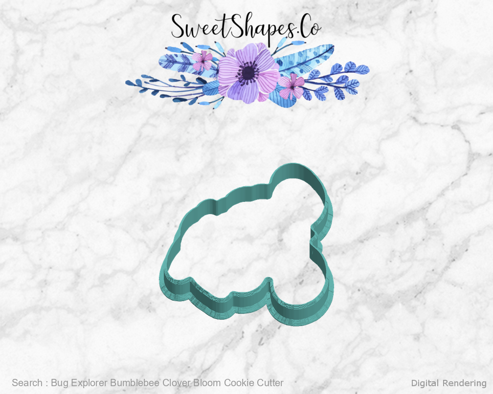 Bug Explorer Bumblebee Clover Bloom Cookie Cutter — 05-left manufacturing preview