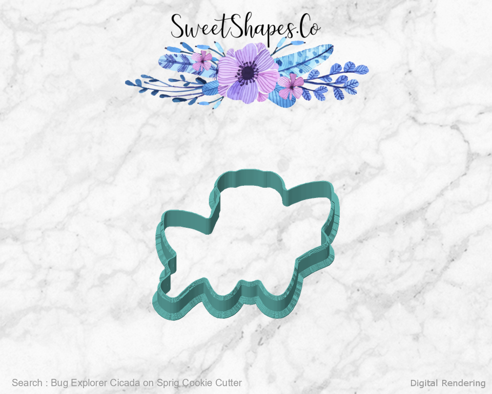 Bug Explorer Cicada on Sprig Cookie Cutter — 01-front manufacturing preview