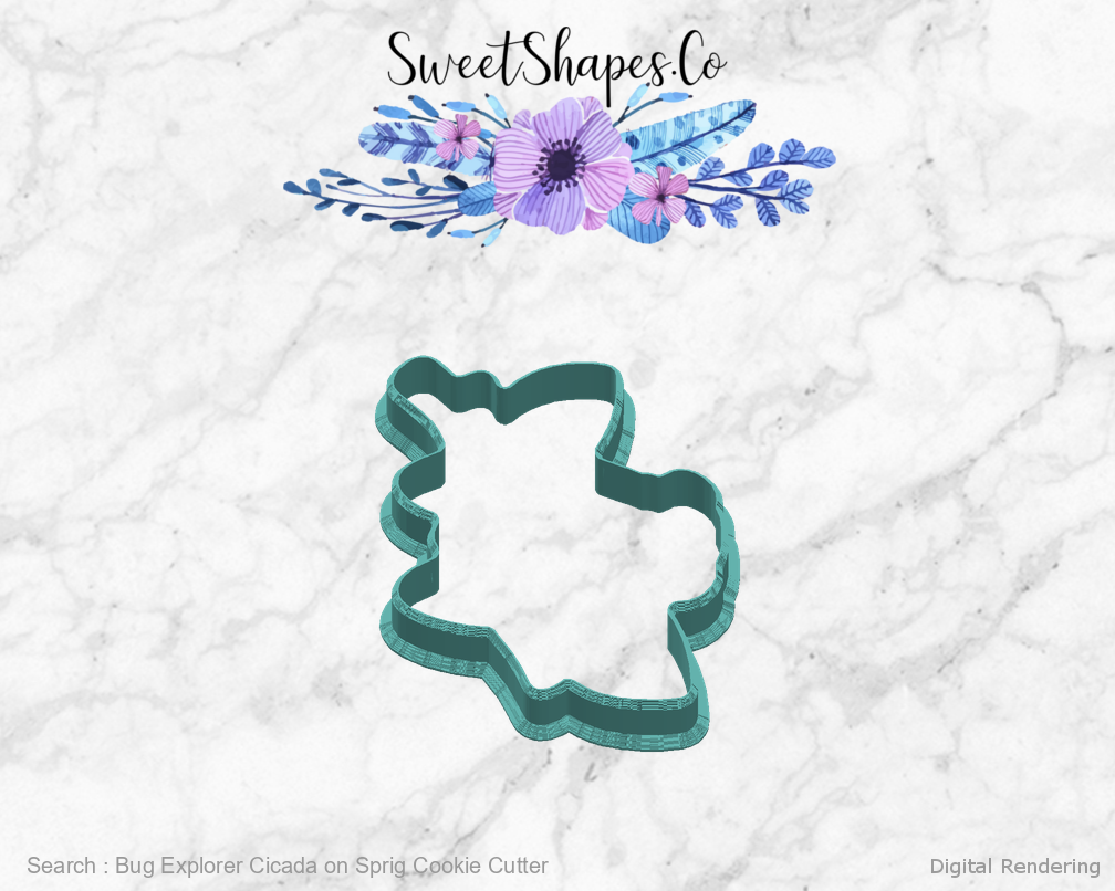 Bug Explorer Cicada on Sprig Cookie Cutter — 03-right manufacturing preview