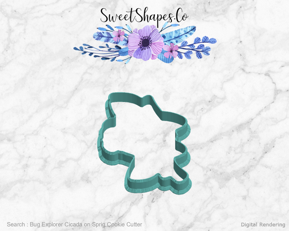 Bug Explorer Cicada on Sprig Cookie Cutter — 05-left manufacturing preview