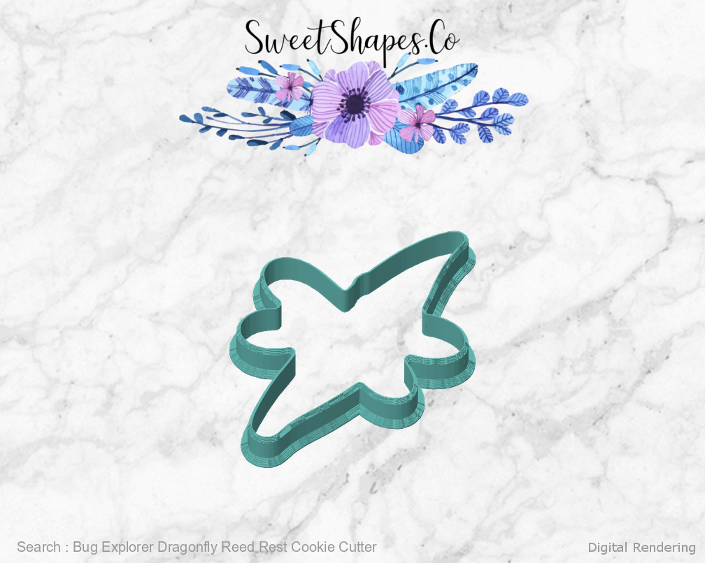 Bug Explorer Dragonfly Reed Rest Cookie Cutter — 01-front manufacturing preview