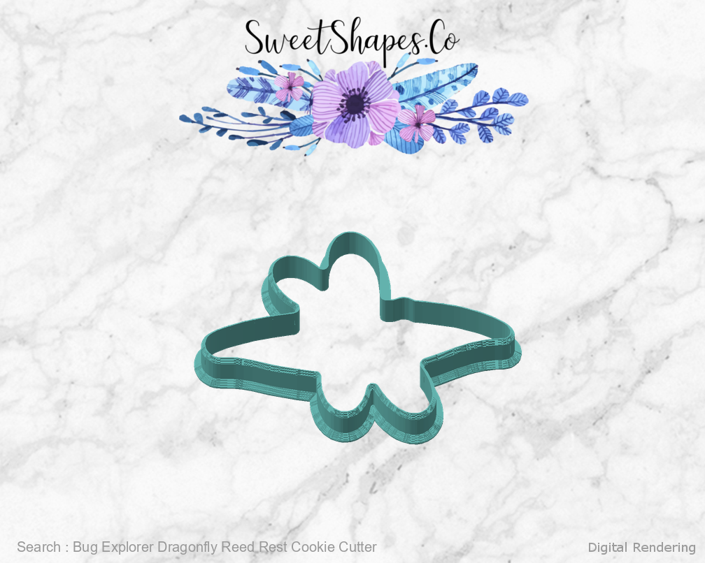 Bug Explorer Dragonfly Reed Rest Cookie Cutter — 02-front-45 manufacturing preview