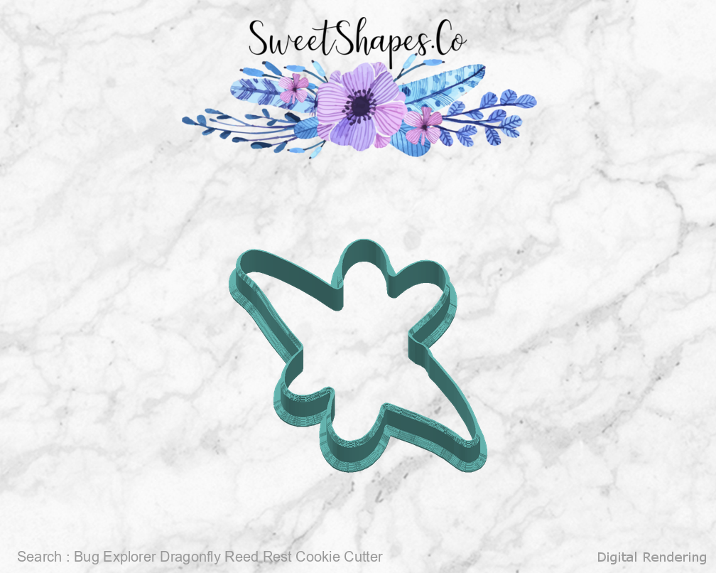 Bug Explorer Dragonfly Reed Rest Cookie Cutter — 03-right manufacturing preview