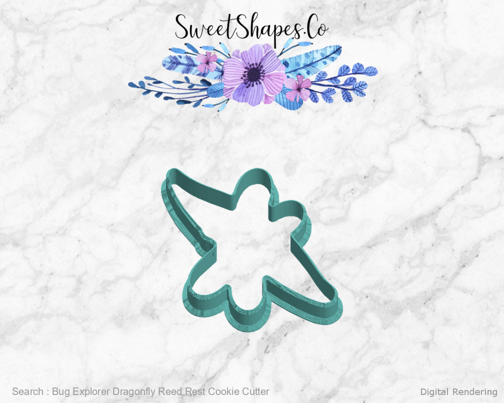 Bug Explorer Dragonfly Reed Rest Cookie Cutter — 05-left manufacturing preview