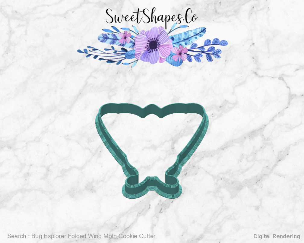 Bug Explorer Folded Wing Moth Cookie Cutter — 04-back manufacturing preview