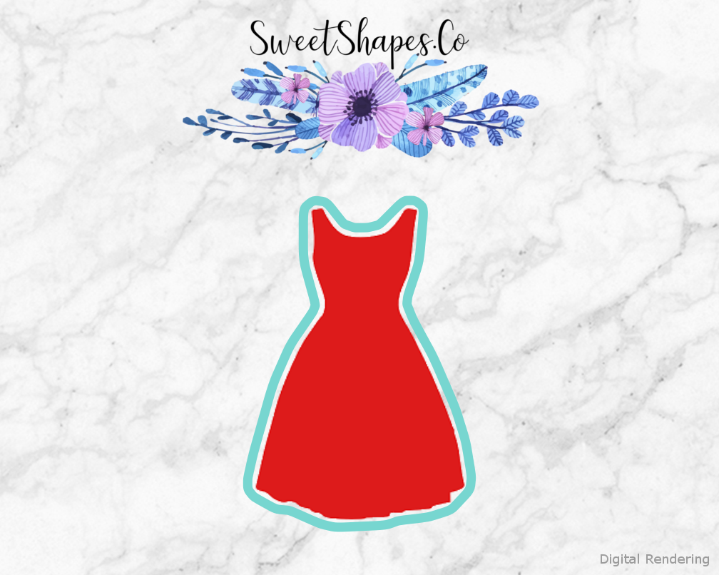 Dress 2 Cookie Cutter — artwork with a close-fitting teal outline