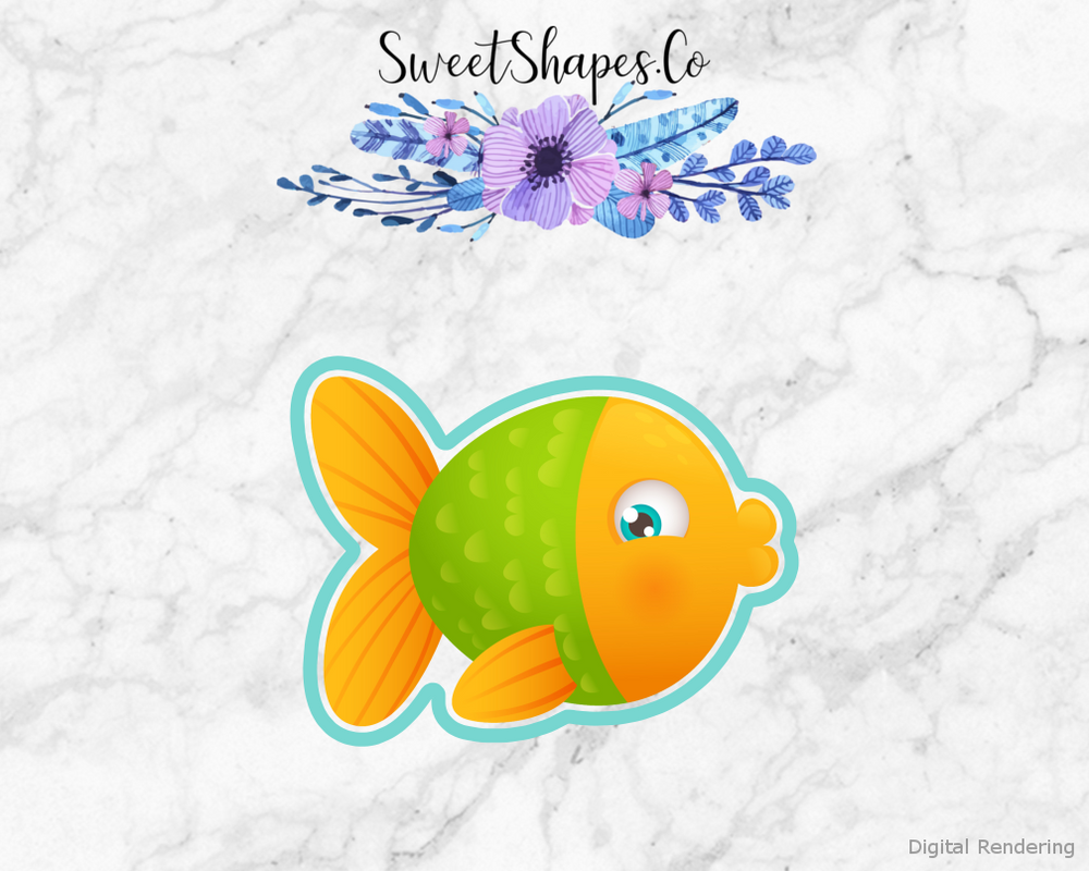 Fish Cookie Cutter — artwork with a close-fitting teal outline