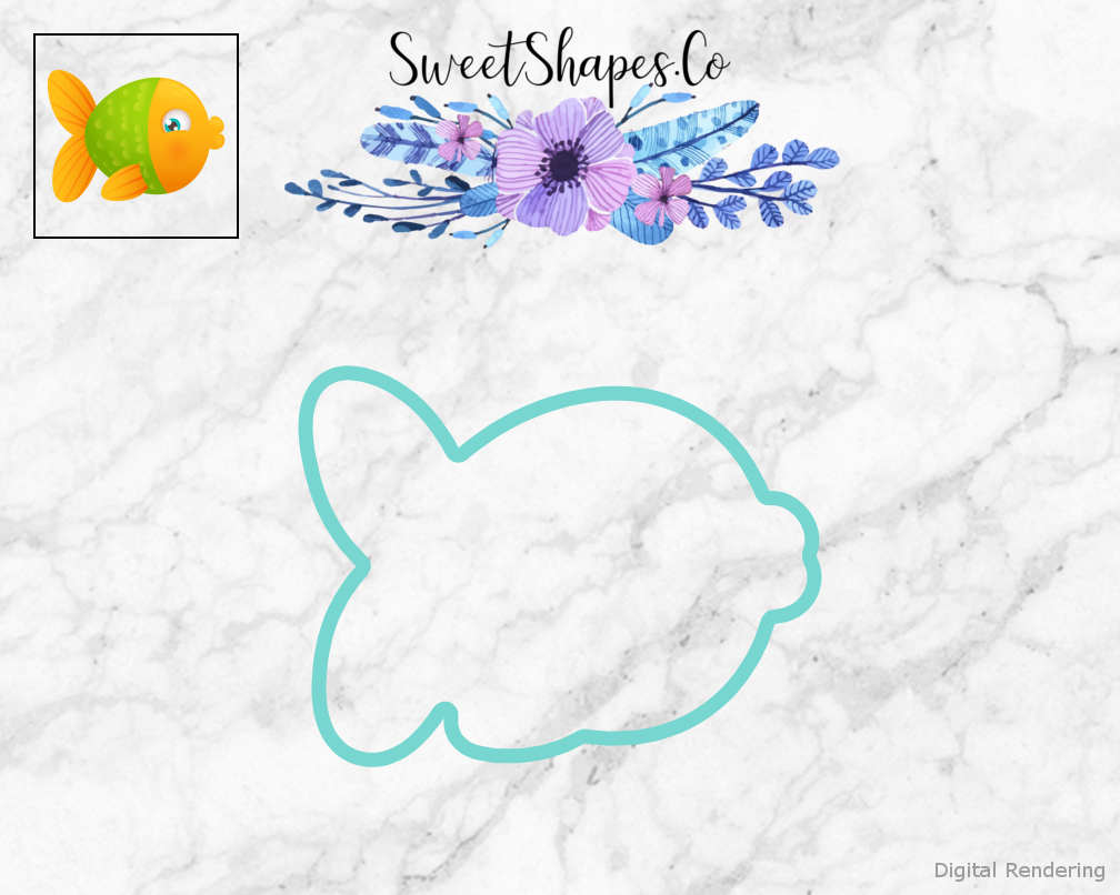 Fish Cookie Cutter — teal outline with a small artwork preview