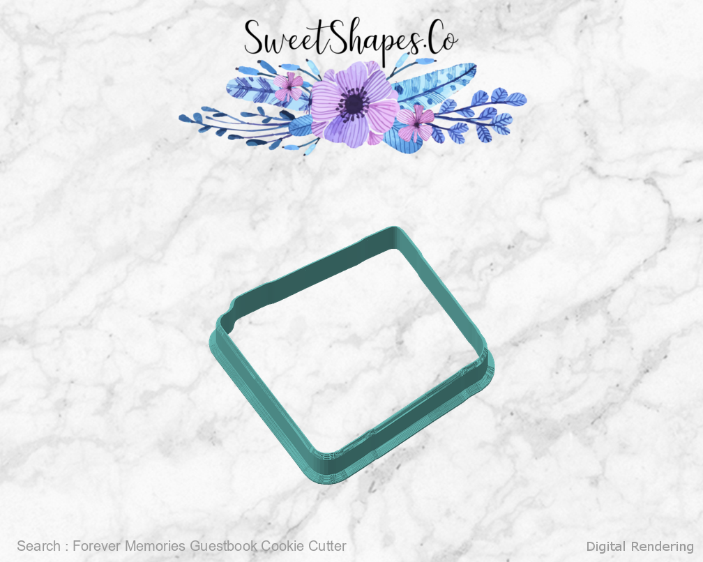 Forever Memories Guestbook Cookie Cutter — 4-inch, 3/4-inch depth preview 02-front-45