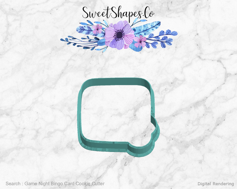 Game Night Bingo Card Cookie Cutter - 270 degree manufacturing preview
