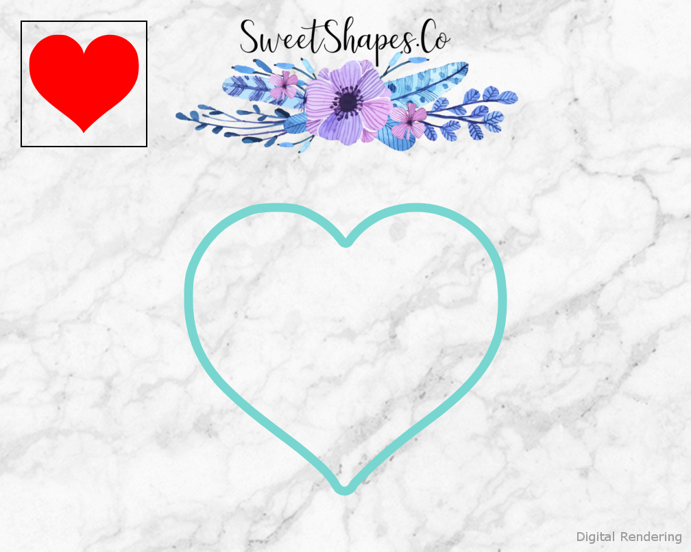 Heart Cookie Cutter — teal outline with a small artwork preview