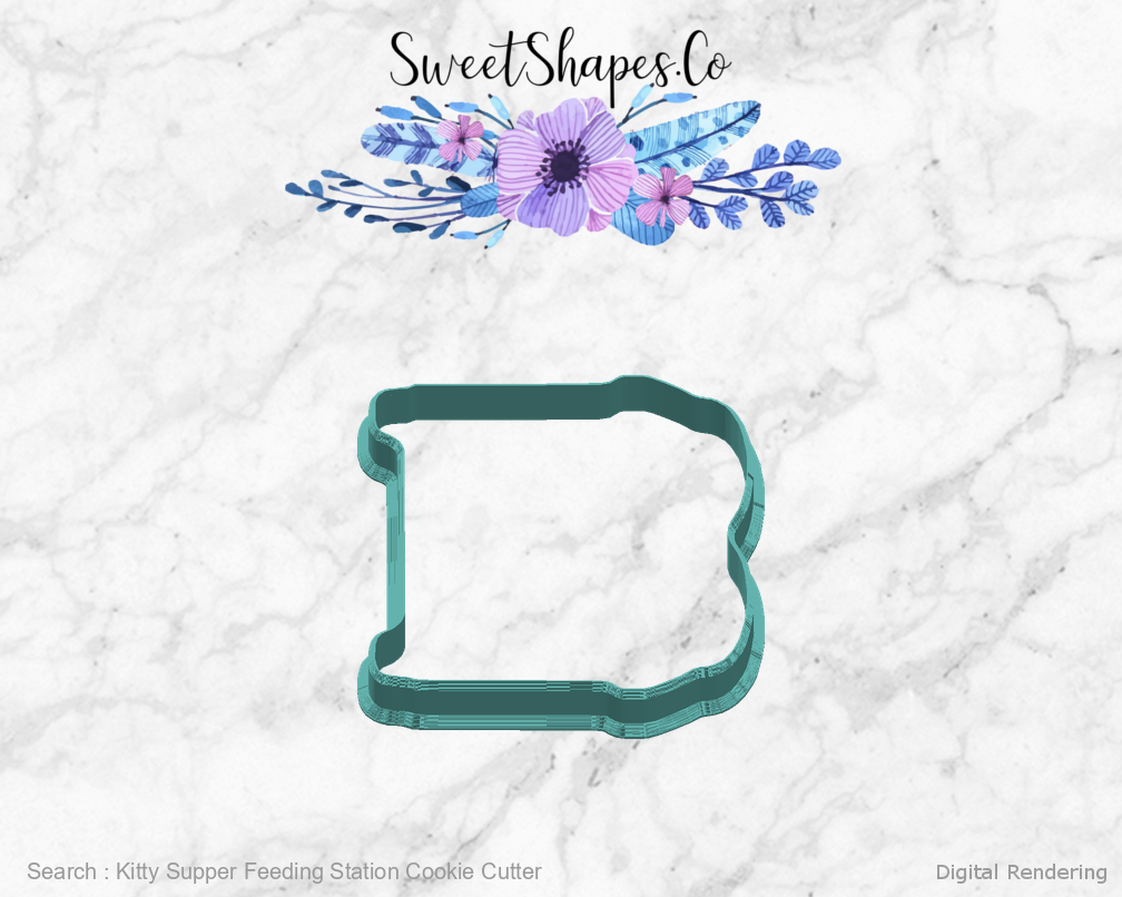 Kitty Supper Feeding Station Cookie Cutter — 4-inch, 3/4-inch depth preview 03-right