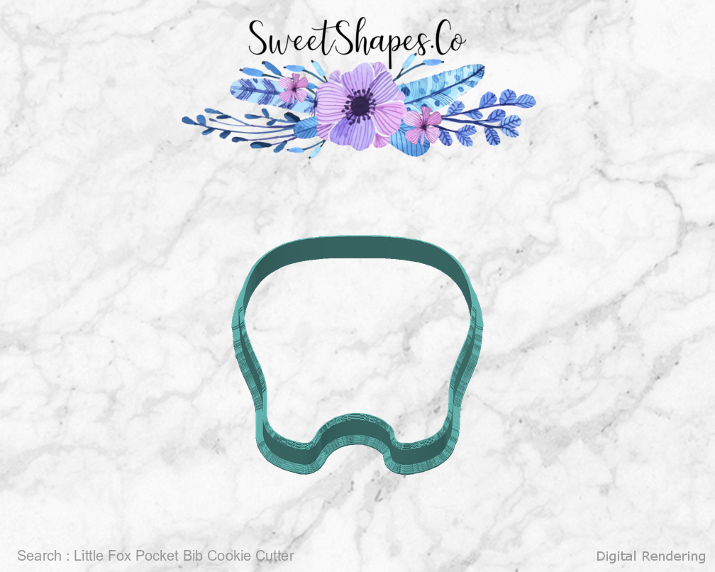 Little Fox Pocket Bib Cookie Cutter — 04-back