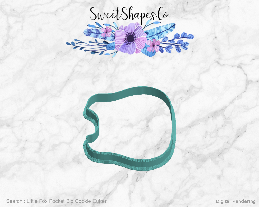 Little Fox Pocket Bib Cookie Cutter — 05-left