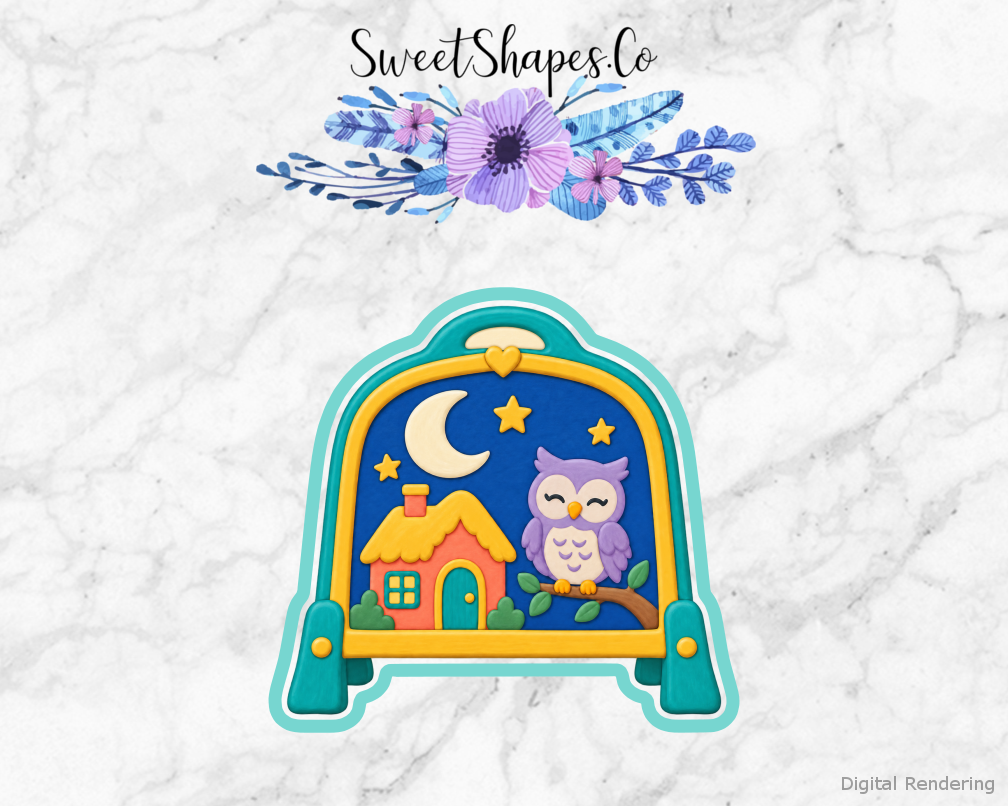 Library Story Felt Story Board cookie cutter artwork with teal cutting outline - part of the Little Library Storytime set