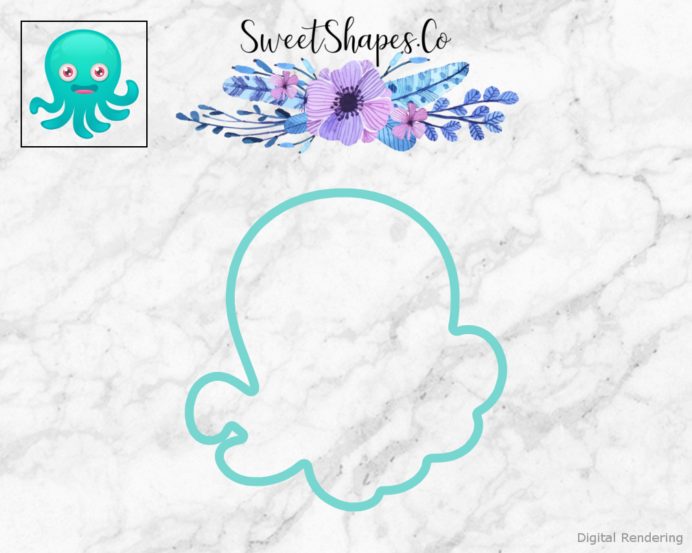 Octopus Cookie Cutter — teal outline with a small artwork preview
