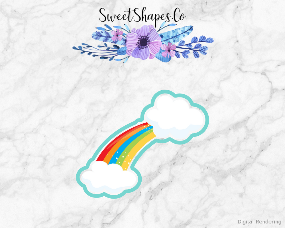Rainbow Cookie Cutter — artwork with a close-fitting teal outline