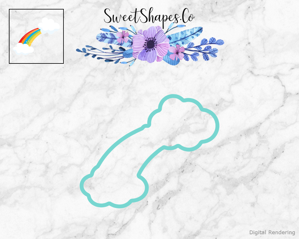 Rainbow Cookie Cutter — teal outline with a small artwork preview